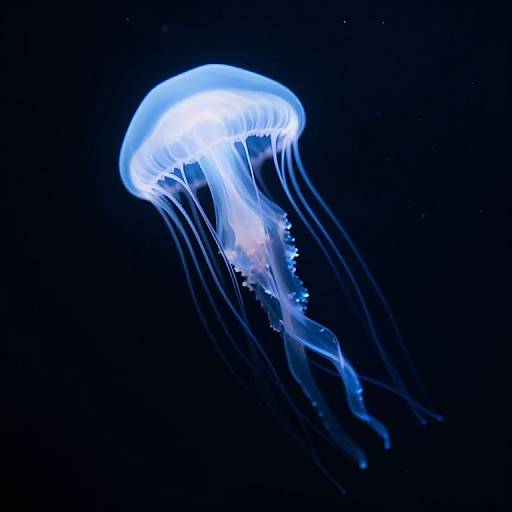 Ethereal Jellyfish in Dark Abyss