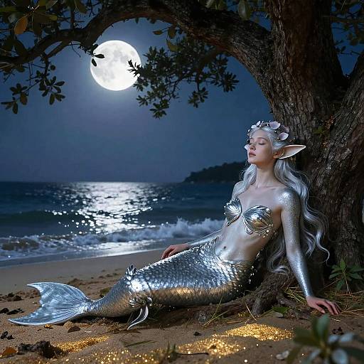 Moonlit Dryad in Enchanted Glen