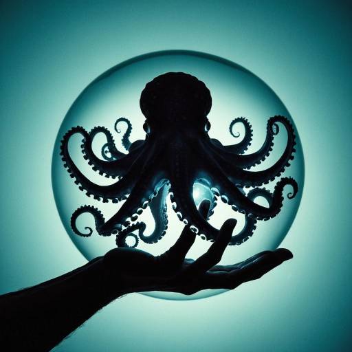 Sleek Octopus Gripping Glowing Orb Sleek Octopus Gripping Glowing Orb
