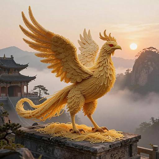 Spaghetti Phoenix in Ancient Mountain Temple