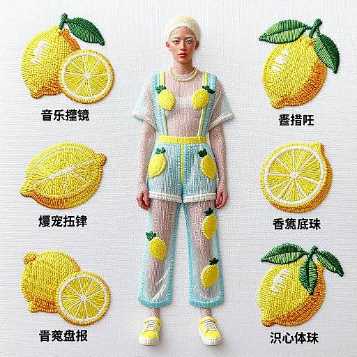 Embroidery Guide with Lemon Outfit