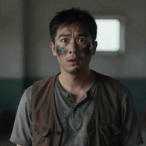 Intense Portrait of a Painted Man