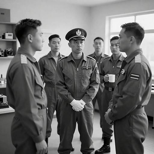 Group of Military Officers Standing Indoors