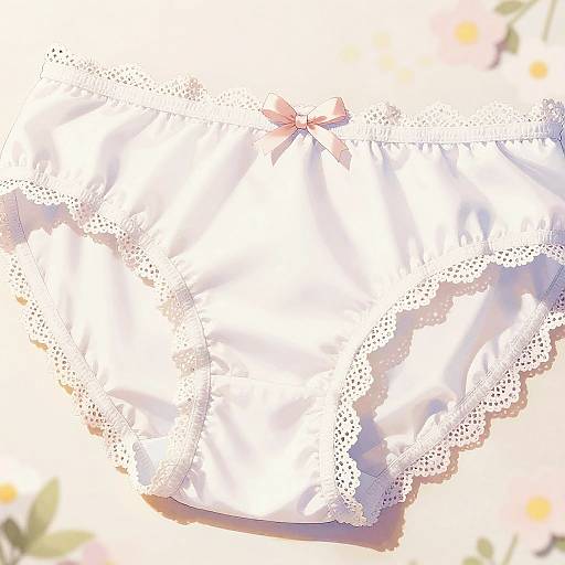 Elegant Anime White Panties Close-Up