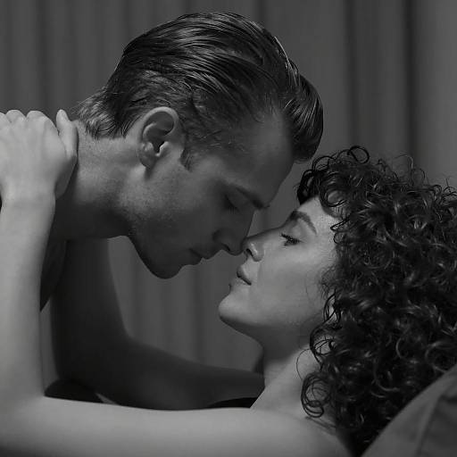 Intimate Black and White Close-Up Photograph