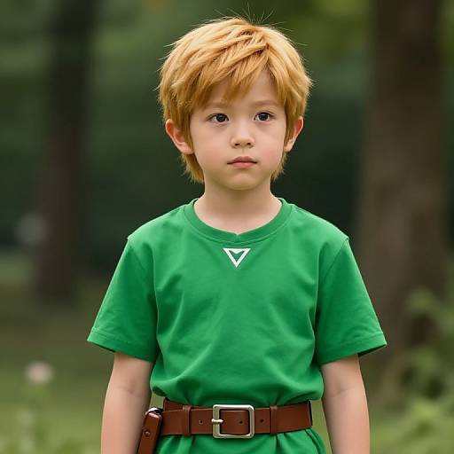 Young Boy in Green Shirt
