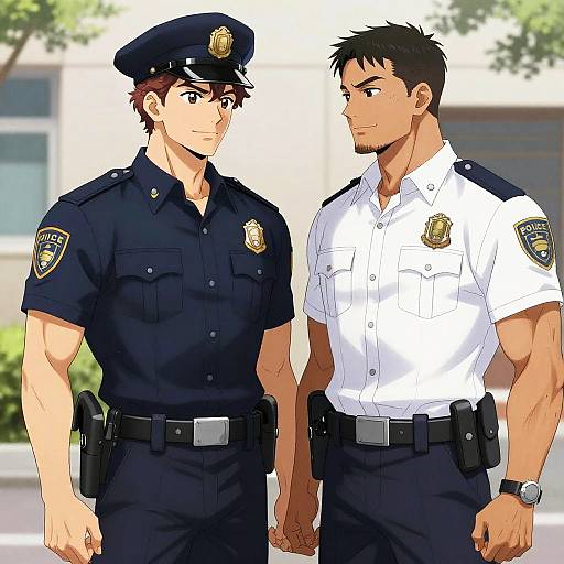 Yaoi Police Couple Face-to-Face