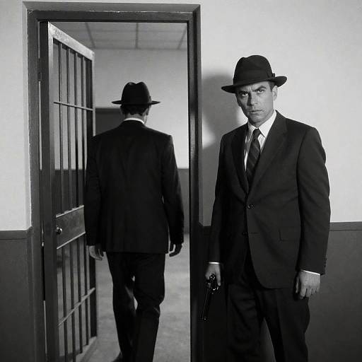 Dramatic Film Noir Scene with Tension