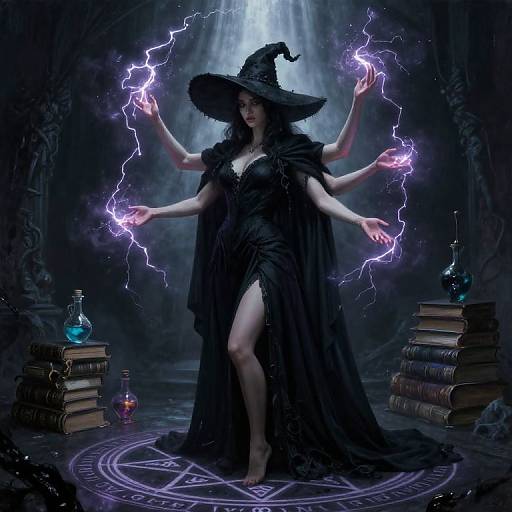 Mystical Dark Sorceress in Shadow