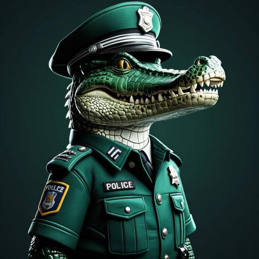 Cartoon Crocodile Police Officer
