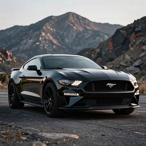 Sleek Black Ford Mustang 3D Render