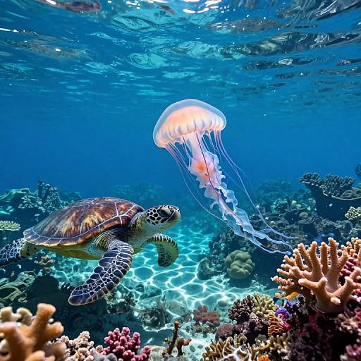 Ethereal Underwater Jellyfish Scene