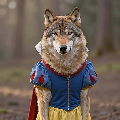 Storybook Wolf as Snow White Portrait