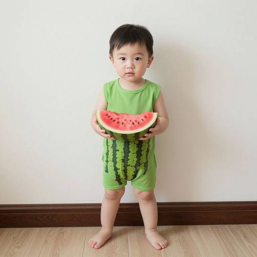Realistic Infant in Watermelon Costume