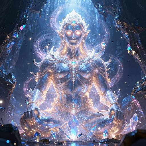 Luminous Elemental Golem in Crystal Cavern