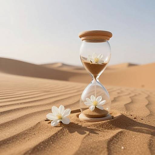 Serene Hourglasses on Desert Dunes