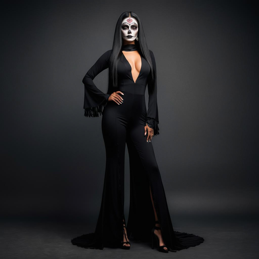 Intense Woman in Catrina Costume Portrait