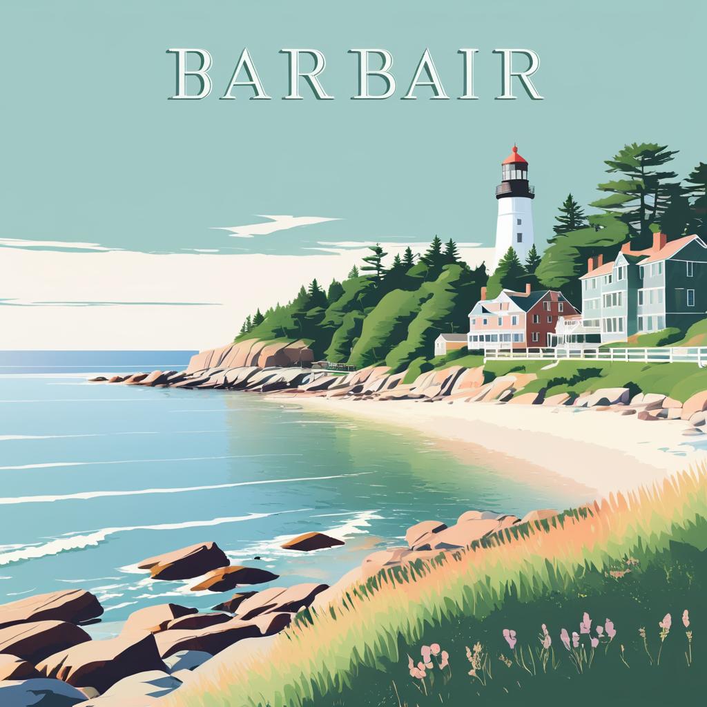 Vintage Travel Poster for Bar Harbor, Maine