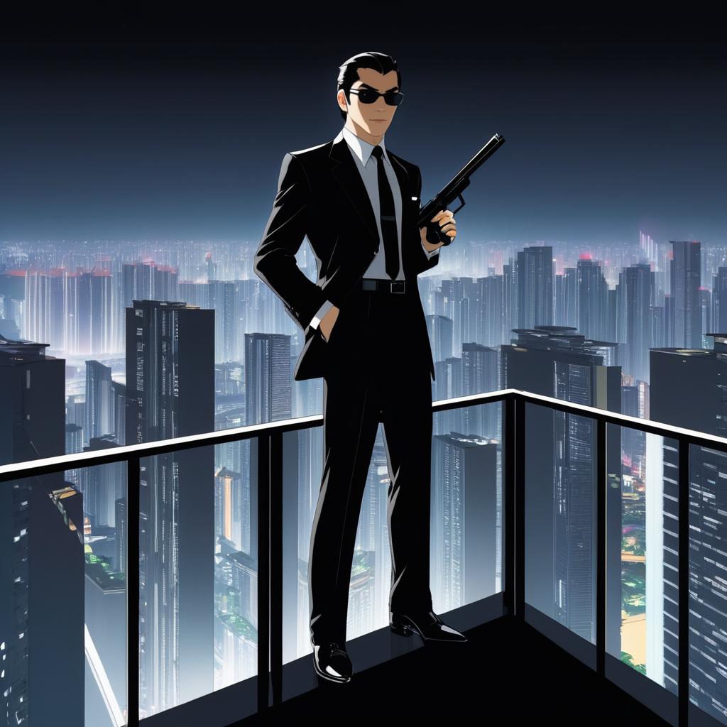 Elite Spy on a High-Rise Balcony