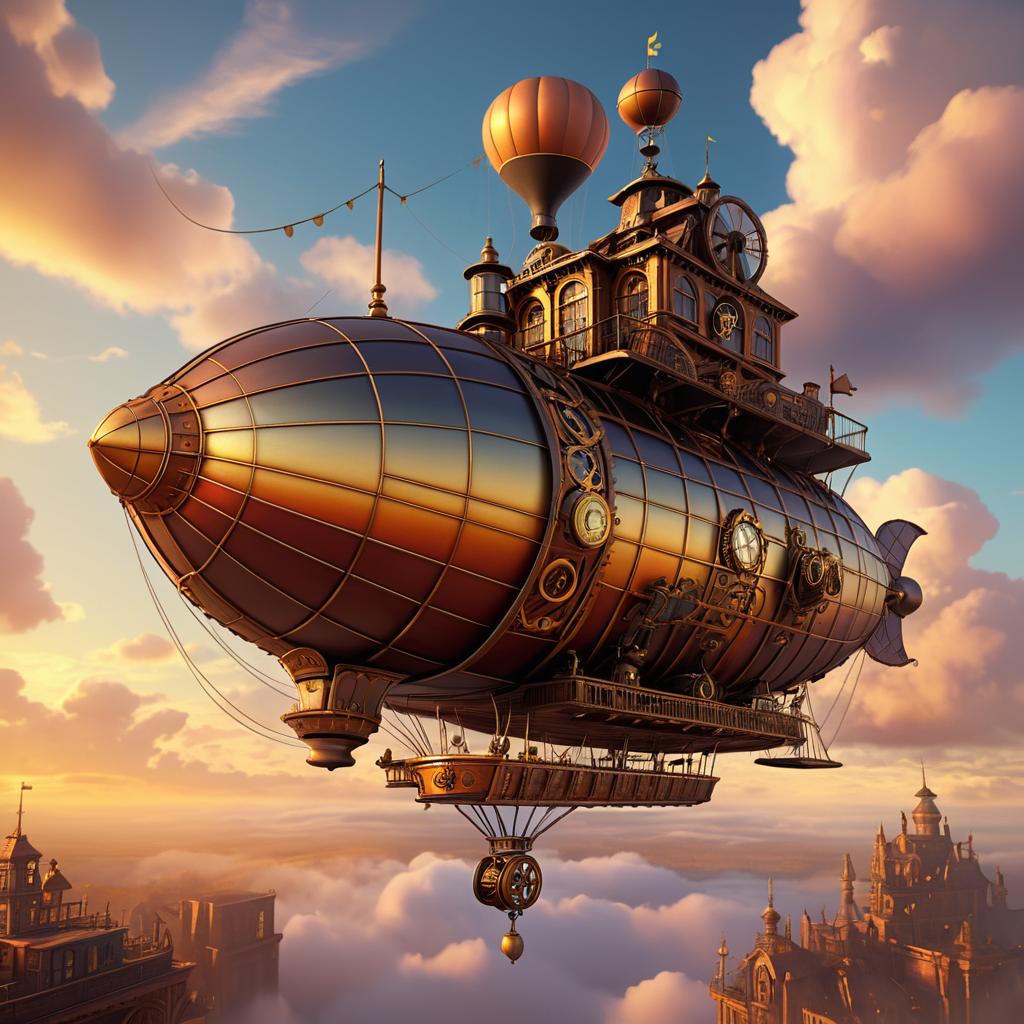 Whimsical Steampunk Airship Adventure