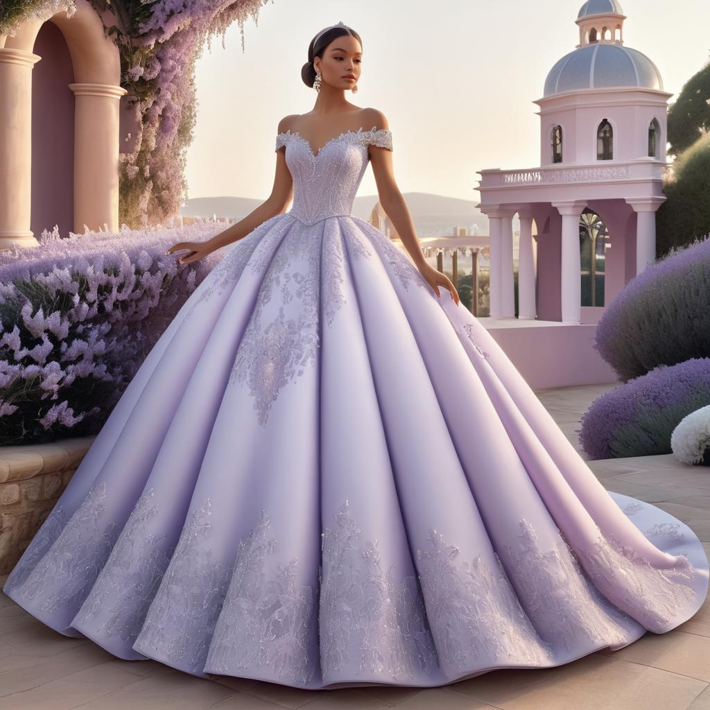 Fairy Tale Elegance in Lavender Gown