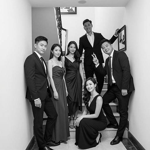 Elegant Gatherings in a Hallway