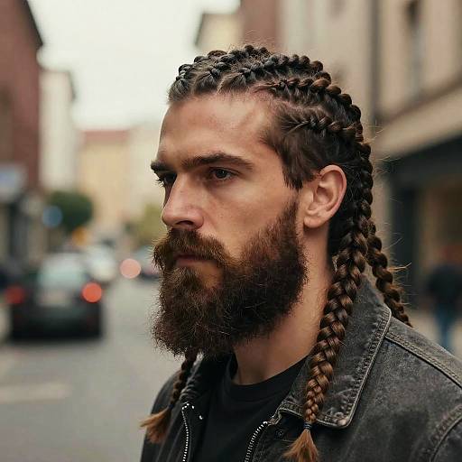 Rugged Man with Braided Beard