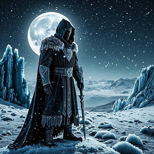 Glacial Sentinel: Cloaked Guardian of Frost