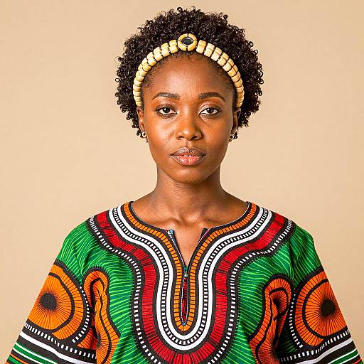 Woman in Traditional African Ankara Dress