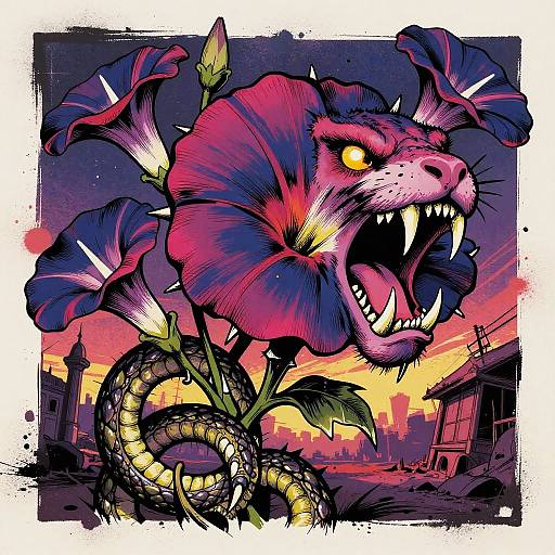 Fierce Floral-Animal Fusion Art