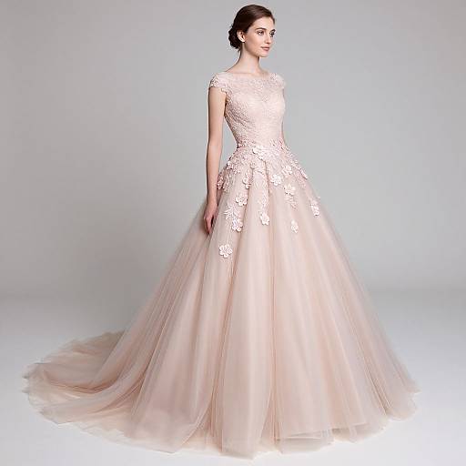 Elegant Woman in Luxurious Pink Gown