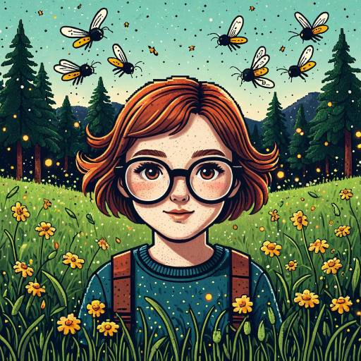 Whimsical 8-Bit Fantasy Meadow Scene