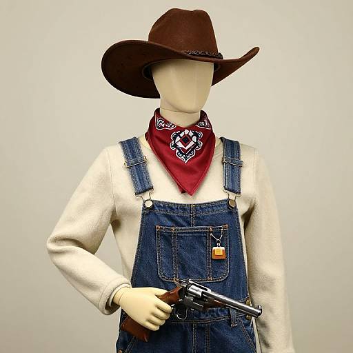 Mannequin Cowboy with Gun