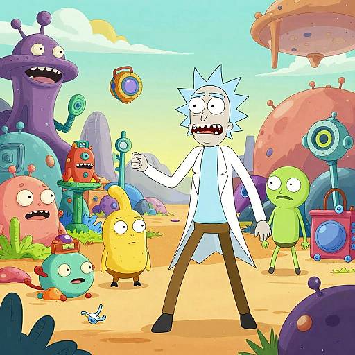 Cartoonish Alien Planet Exploration