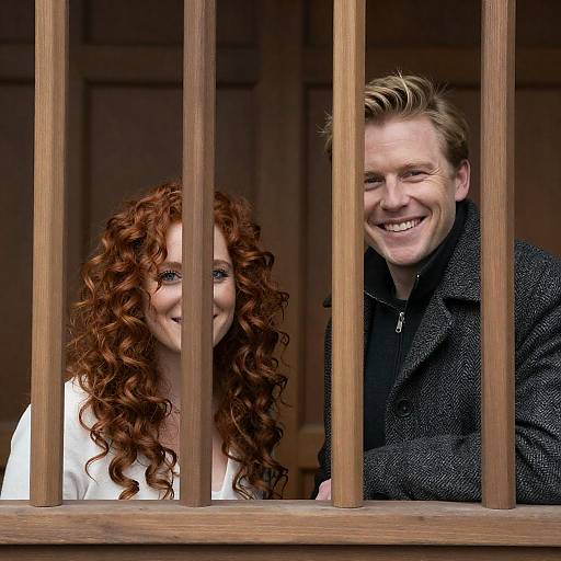 Two Friends Behind Wooden Bars