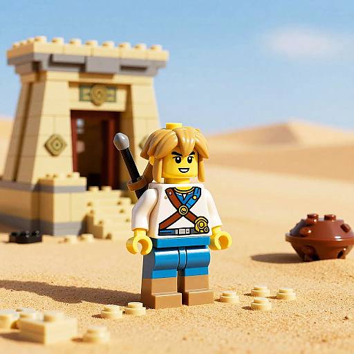 Realistic LEGO Link in Sahara Temple