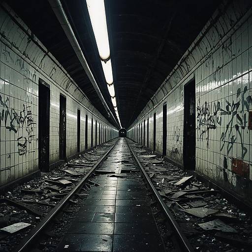 Eerie Abandoned Subway Tunnel Photography