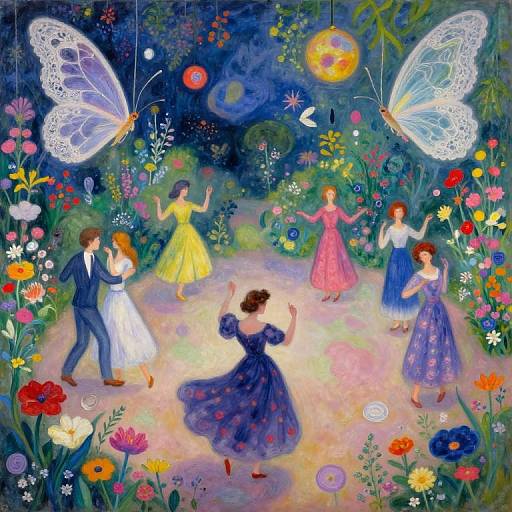 Dreamlike Garden Party in Flight
