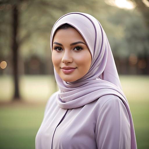 Young Woman in Light Purple Hijab