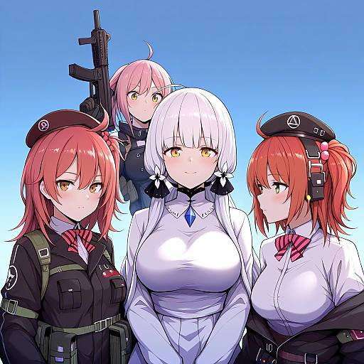 Illustration of Mp7 (girls' frontline), girls' frontline in the style of Waero