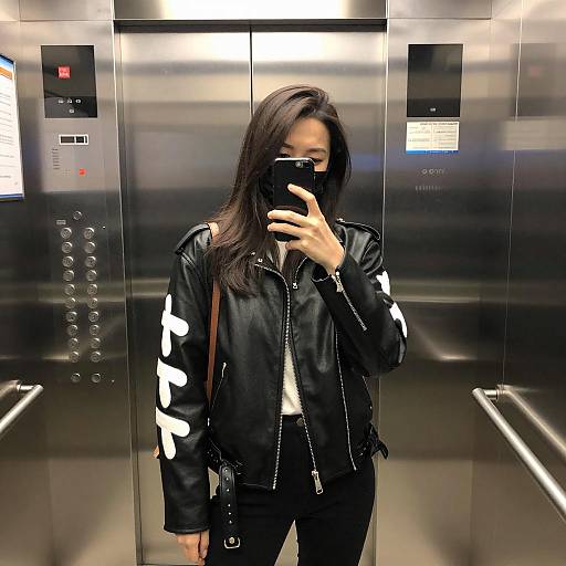 Mysterious Woman in Elevator Setting