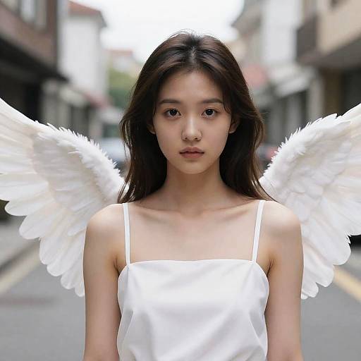 Photorealistic Angelic Girl on Street