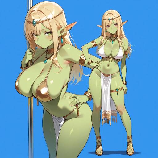 Enchanting Elf with Golden Hair and Jewelry Enchanting Elf with Golden Hair and Jewelry