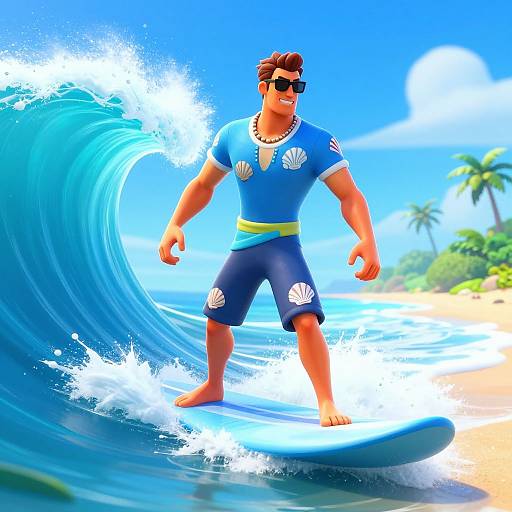 Fortnite Beach Skin Surfing Wave