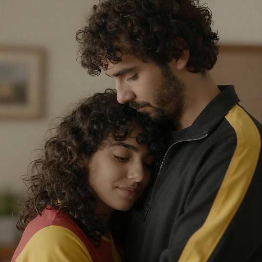 Romantic Embrace under Warm Lighting