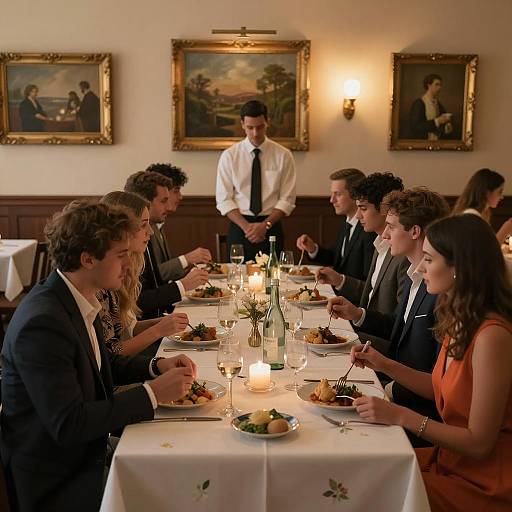 Elegant Group Dining in Upscale Restaurant