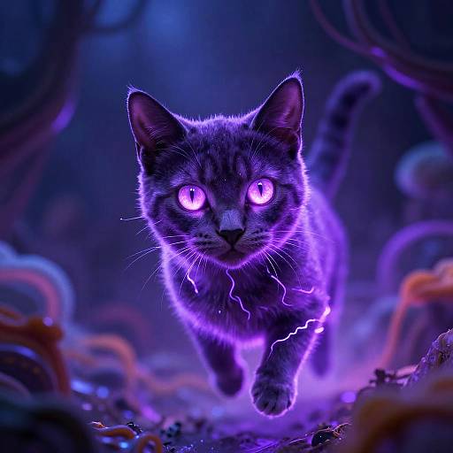 Glowing Purple Cat Eyes Dreamscape