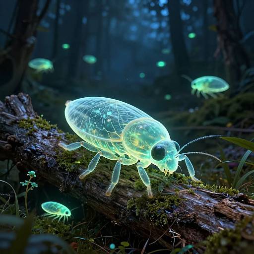 Bioluminescent Aphid in Wilderness