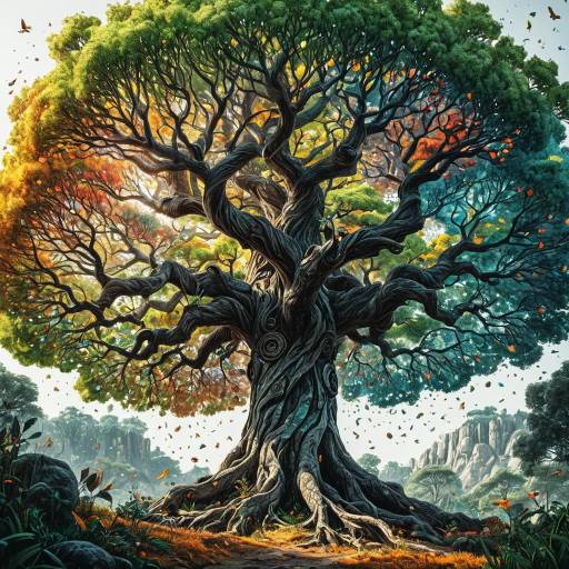 The Tree of Life with Vivid Seasonal Colors
