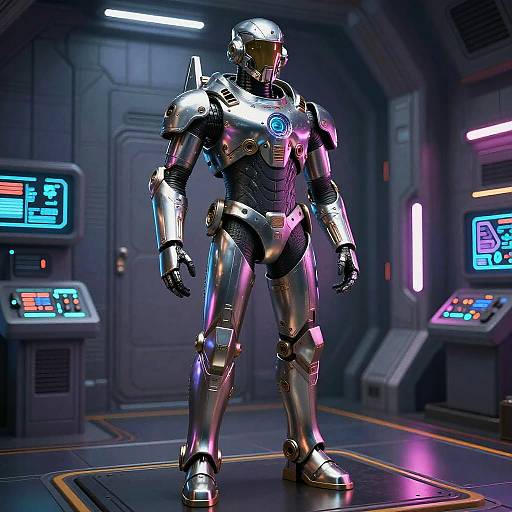 Viltrumite Suit in Cyberpunk Spaceship Bay